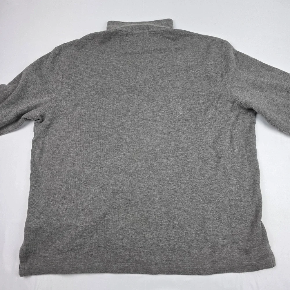 Polo Ralph Lauren Sweater Mens Large Gray Estate Rib Quarter Zip Mock Neck